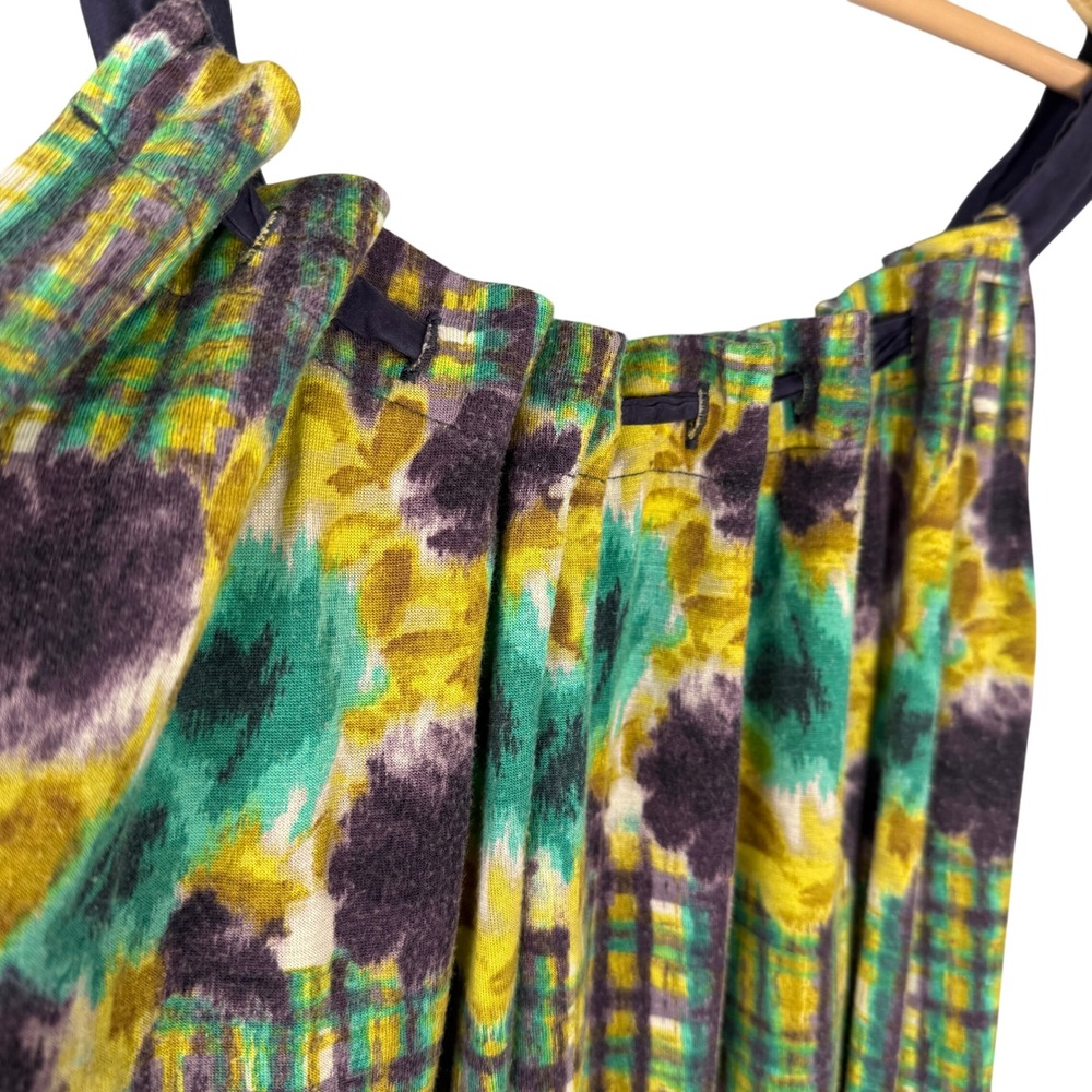 Deletta Anthropologie Tank Top M Floral Plaid Print Rayon Blend Bohemian Relaxed - Picture 7 of 8